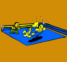 Dibujo Lucha en el ring pintado por mosei