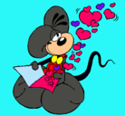 Dibujo Ratón enamorado pintado por MickeyMaouse