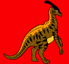 Dibujo Parasaurolofus con rayas pintado por aguastin