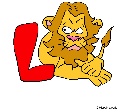 Dibujo León pintado por lulit