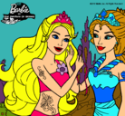 Dibujo Barbie se despiede de la reina sirena pintado por eilynsita1