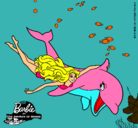 Dibujo Barbie y delfín pintado por eilynsita1