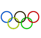 Dibujo Anillas de los juegos olimpícos pintado por balon