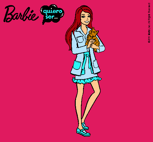 Barbie con un gatito