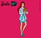 Dibujo Barbie con un gatito pintado por luisa8945