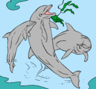 Dibujo Delfines jugando pintado por lolaisa