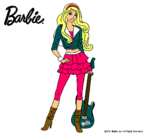 Dibujo Barbie rockera pintado por camilaoriana
