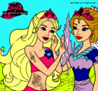 Dibujo Barbie se despiede de la reina sirena pintado por mariapilar