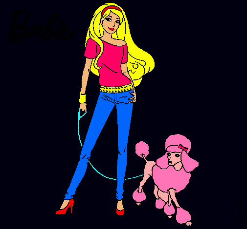 Dibujo Barbie con look moderno pintado por 37124