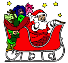 Dibujo Papa Noel en su trineo pintado por TUJI786J6V8T