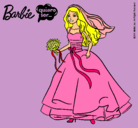 Dibujo Barbie vestida de novia pintado por DeNy