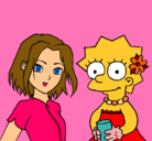 Dibujo Sakura y Lisa pintado por dadda