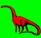 Dibujo Mamenquisaurio pintado por braciosaurio
