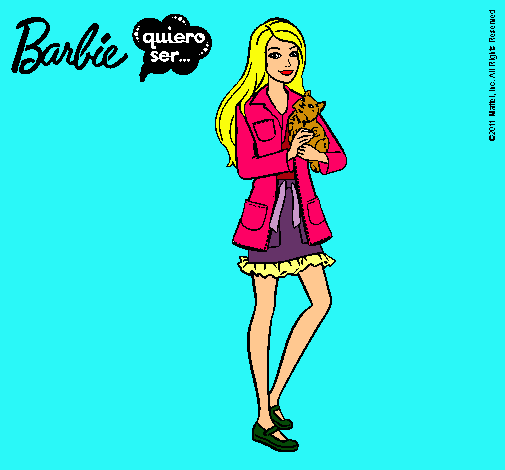 Barbie con un gatito