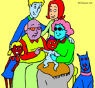 Dibujo Familia pintado por luque