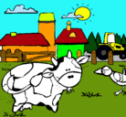 Dibujo Vaca en la granja pintado por alala