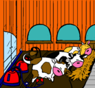 Dibujo Vacas en el establo pintado por vickita