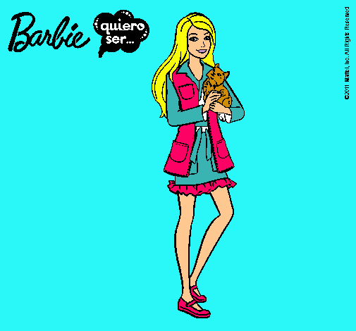 Barbie con un gatito