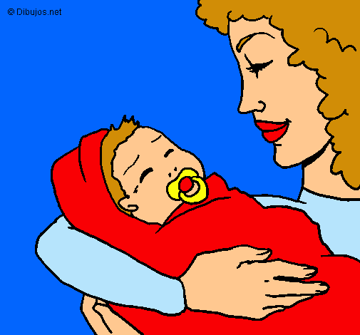 Dibujo Madre con su bebe II pintado por maickel
