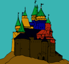 Dibujo Castillo medieval pintado por muerte