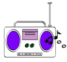 Dibujo Radio cassette 2 pintado por vALEBARRIOS