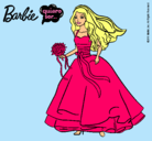 Dibujo Barbie vestida de novia pintado por Clercita