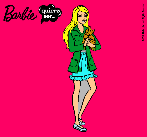 Barbie con un gatito