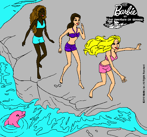 Barbie y sus amigas en la playa