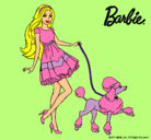 Dibujo Barbie paseando a su mascota pintado por Martina100