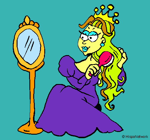 Dibujo Princesa y espejo pintado por patrigm