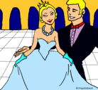 Dibujo Princesa y príncipe en el baile pintado por go2a