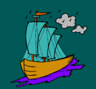 Dibujo Barco velero pintado por barcoooooo