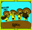 Dibujo Mariachi Owls pintado por negro