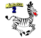 Dibujo Madagascar 2 Marty pintado por tigre