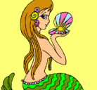 Dibujo Sirena y perla pintado por DJ5799