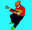 Dibujo Guitarrista con sombrero pintado por jjjhiuo