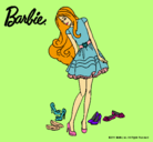 Dibujo Barbie y su colección de zapatos pintado por black