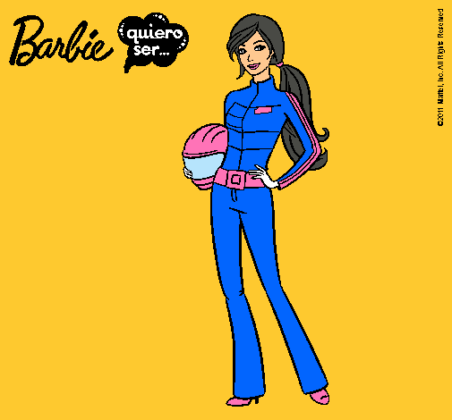 Dibujo Barbie piloto de motos pintado por sheillah