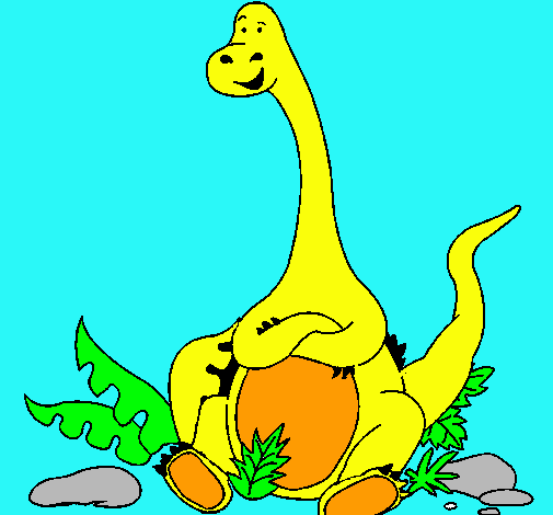 Dibujo Diplodocus sentado pintado por yesenia785