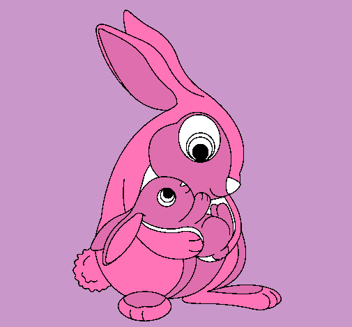 Dibujo Madre conejo pintado por Monse