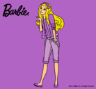 Dibujo Barbie con look casual pintado por Ester