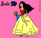 Dibujo Barbie vestida de novia pintado por quitina
