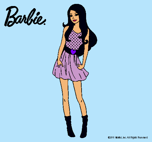 Dibujo Barbie veraniega pintado por black