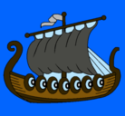 Dibujo Barco vikingo pintado por miamorcandy