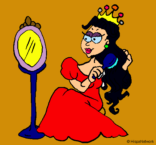 Dibujo Princesa y espejo pintado por miamorcandy