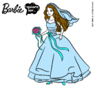 Dibujo Barbie vestida de novia pintado por pulpina