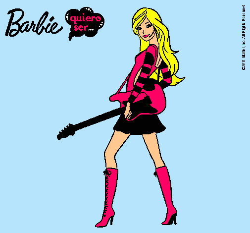 Dibujo Barbie la rockera pintado por lizdany
