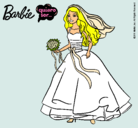 Dibujo Barbie vestida de novia pintado por naxito96