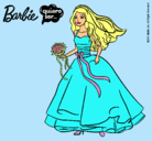 Dibujo Barbie vestida de novia pintado por nalu