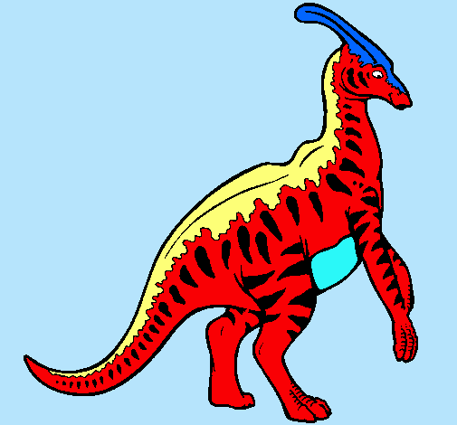 Dibujo Parasaurolofus con rayas pintado por sebaosito